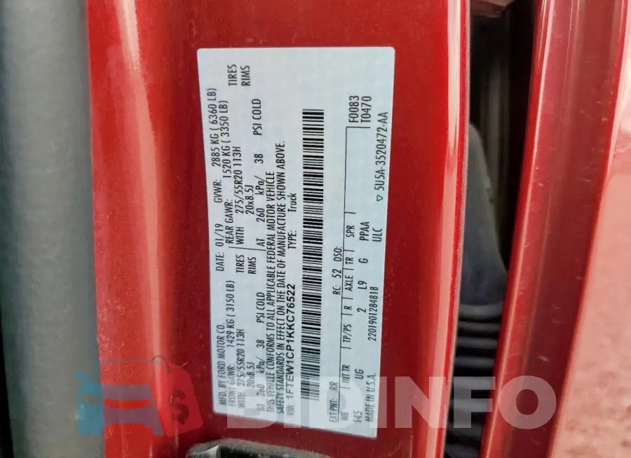 1FTEW1CP1KKC76522 Photo# 12