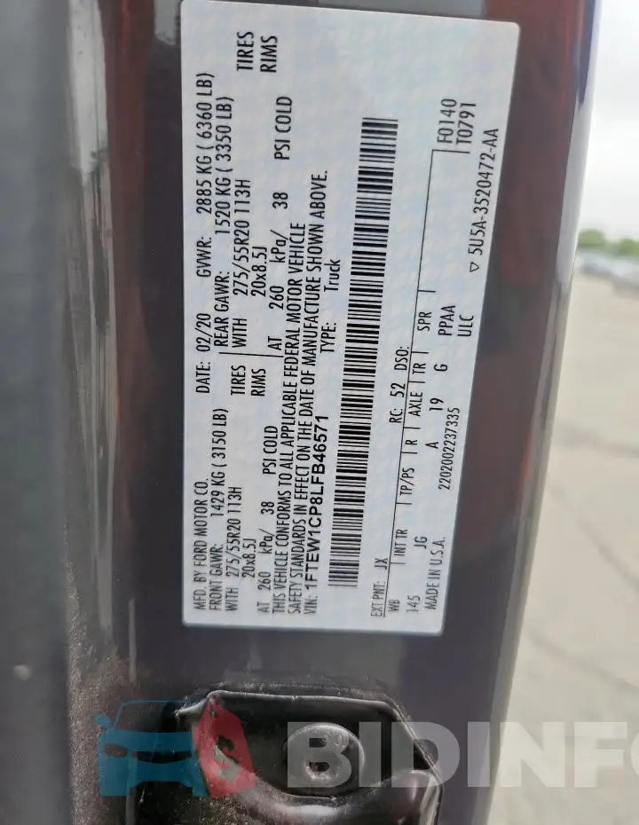 1FTEW1CP8LFB46571 Photo# 13