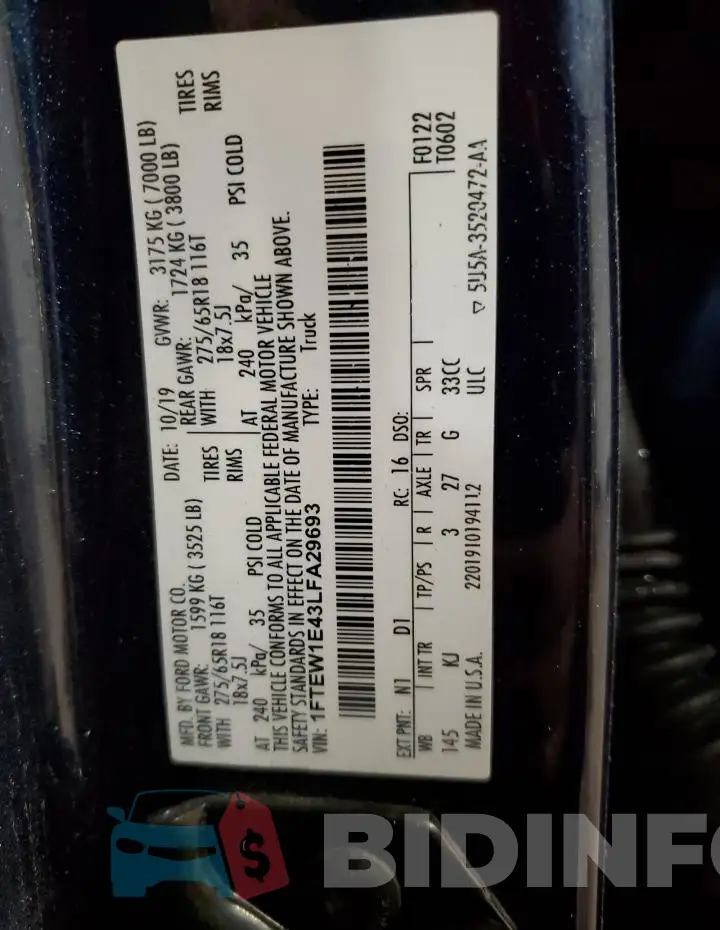 1FTEW1E43LFA29693 Photo# 13