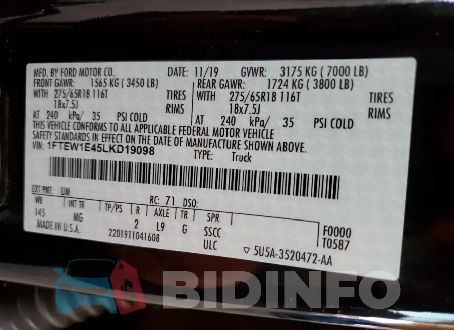 1FTEW1E45LKD19098 Photo# 12