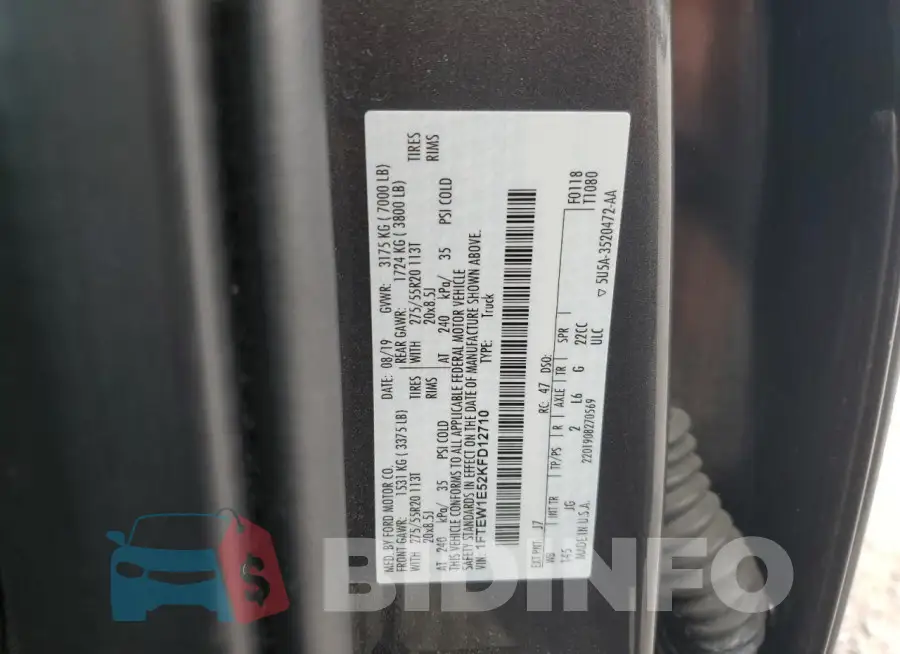 1FTEW1E52KFD12710 Photo# 12