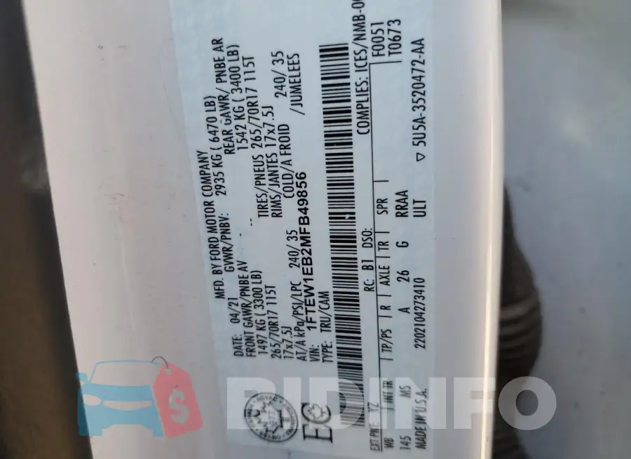 1FTEW1EB2MFB49856 Photo# 12