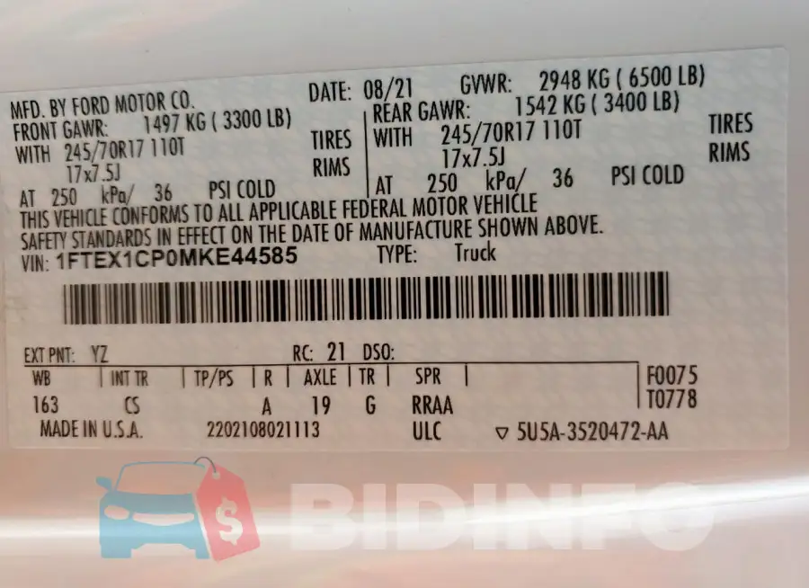 1FTEX1CP0MKE44585 Photo# 12