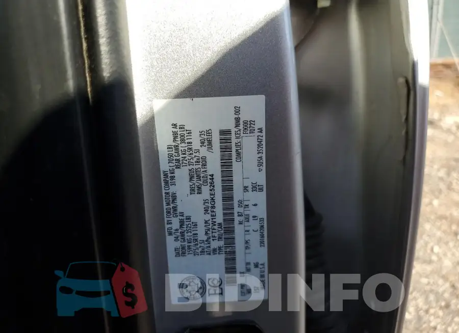 1FTFW1EF8GKE52644 Photo# 12