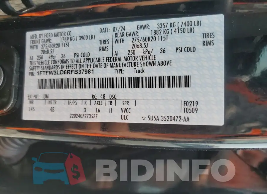 1FTFW3LD6RFB37981 Photo# 12