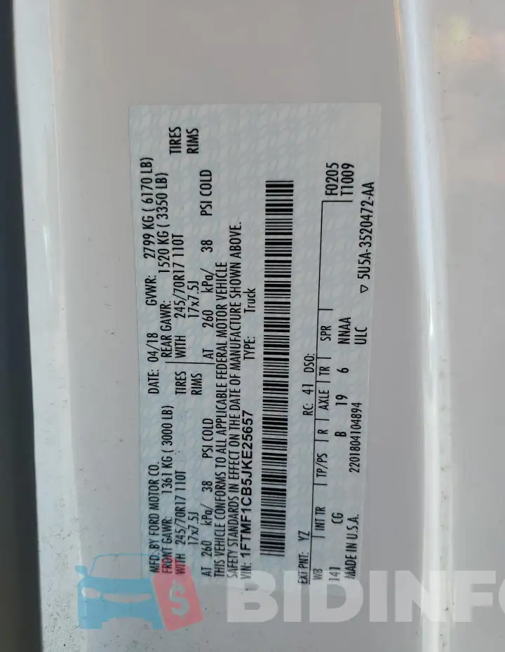 1FTMF1CB5JKE25657 Photo# 12