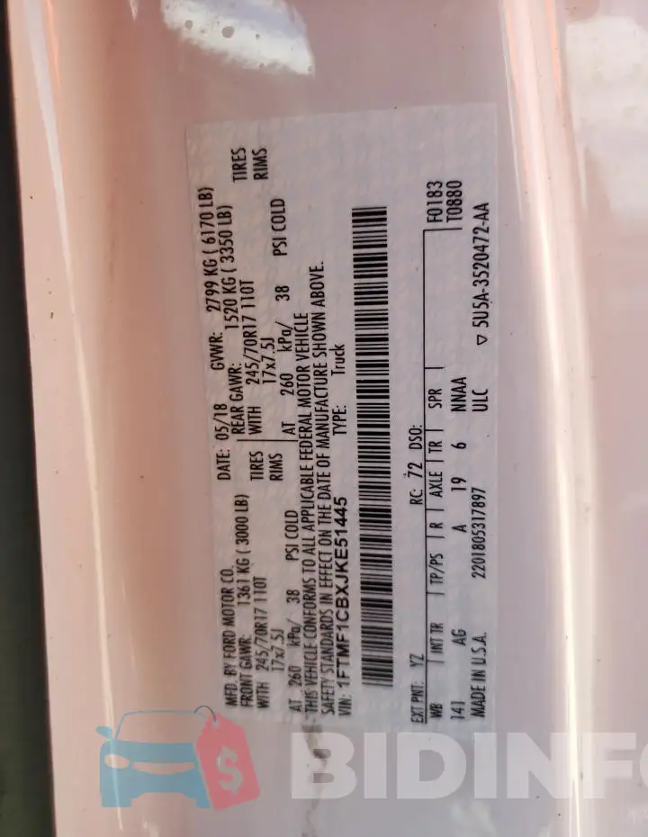 1FTMF1CBXJKE51445 Photo# 12