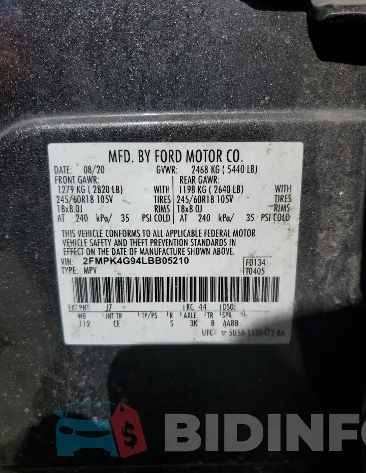 2FMPK4G94LBB05210 Photo# 13