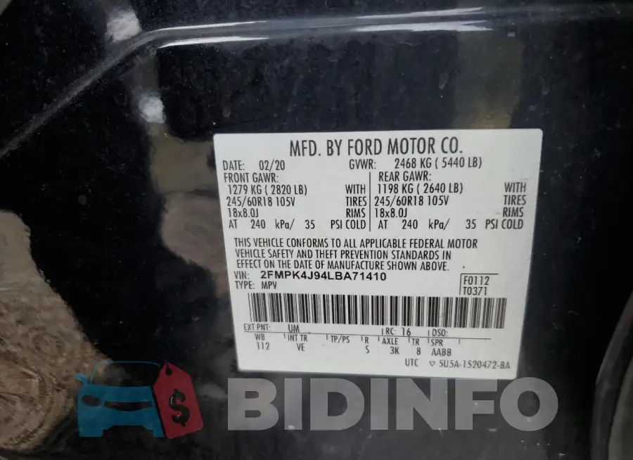 2FMPK4J94LBA71410 Photo# 13