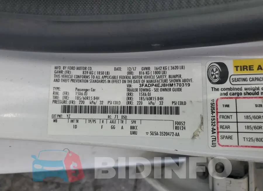 3FADP4EJ8HM170319 Photo# 12