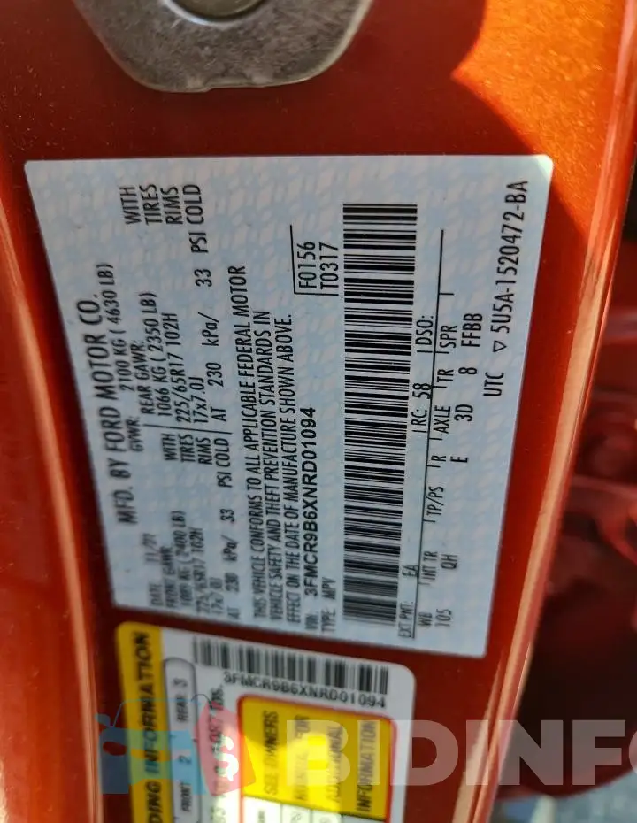 3FMCR9B6XNRD01094 Photo# 12