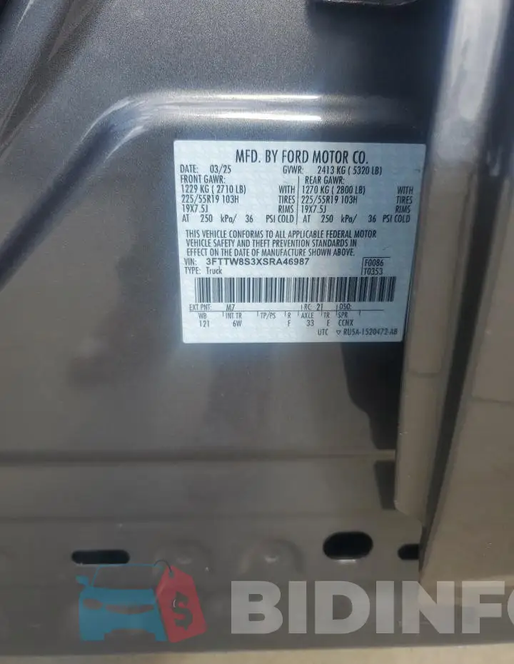 3FTTW8S3XSRA46987 Photo# 12