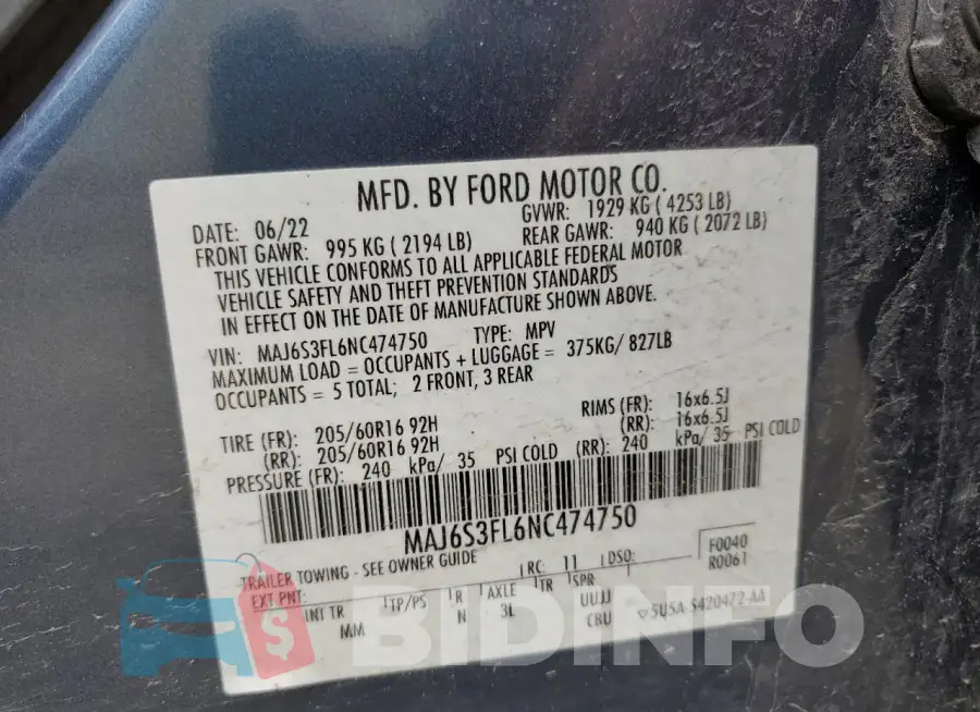 MAJ6S3FL6NC474750 Photo# 13