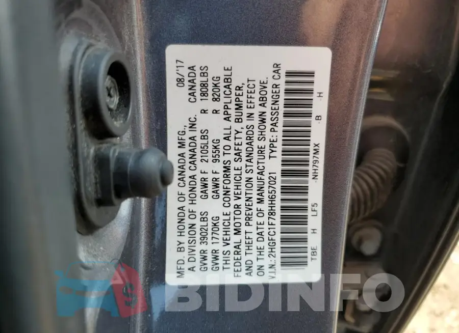 2HGFC1F78HH657021 Photo# 12