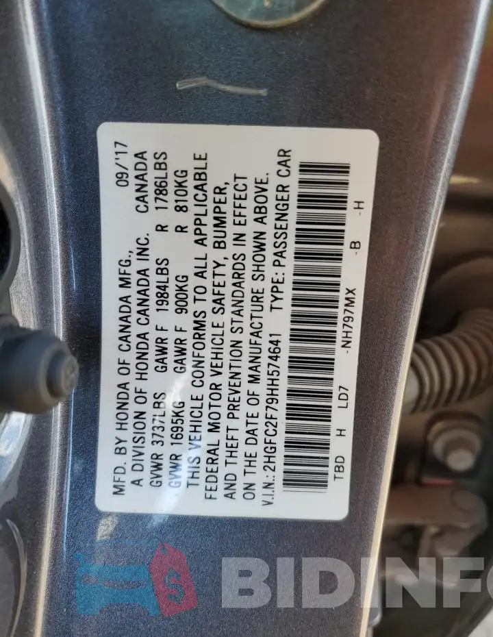 2HGFC2F79HH574641 Photo# 12