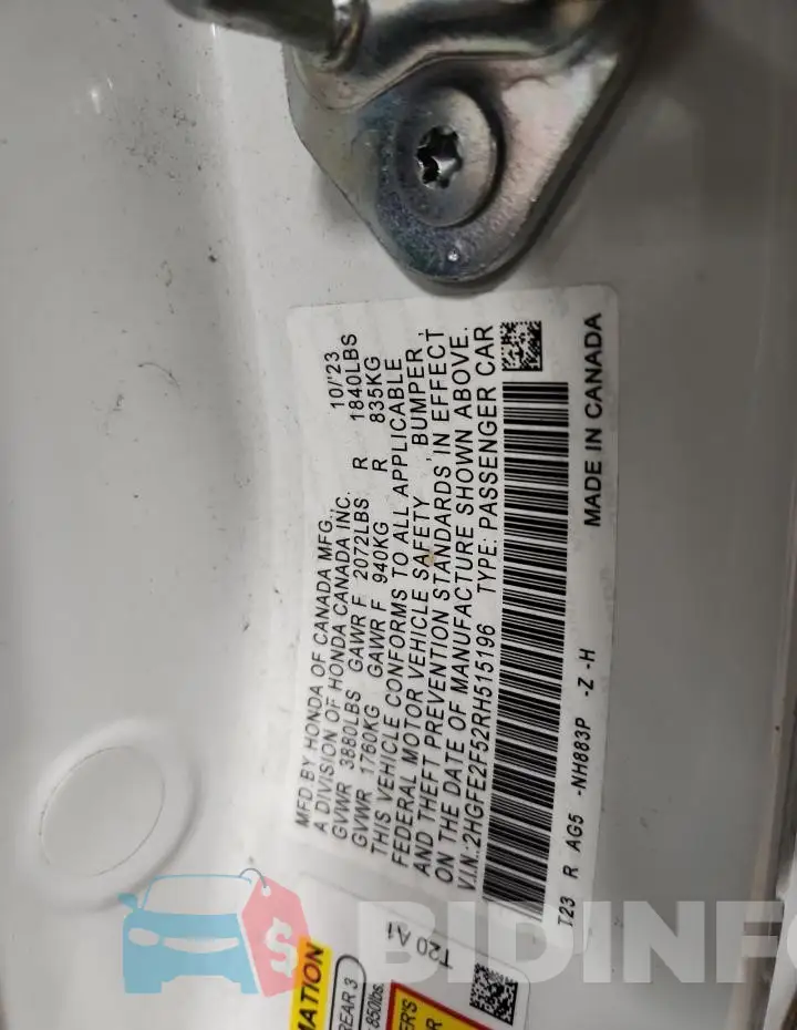 2HGFE2F52RH515196 Photo# 12