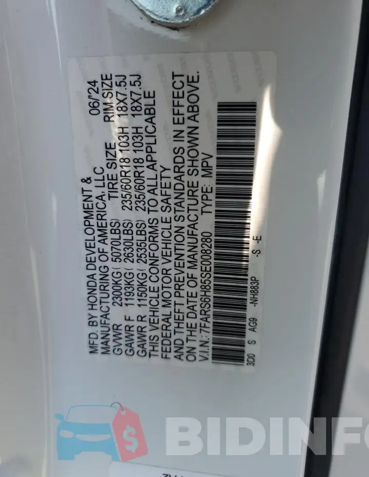 7FARS6H85SE008280 Photo# 13