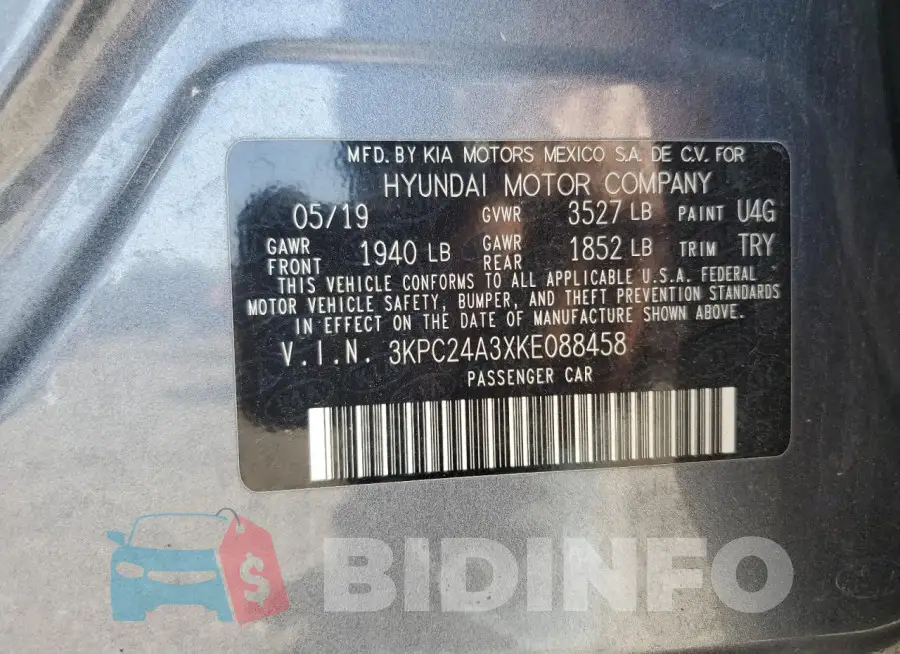 3KPC24A3XKE088458 Photo# 12