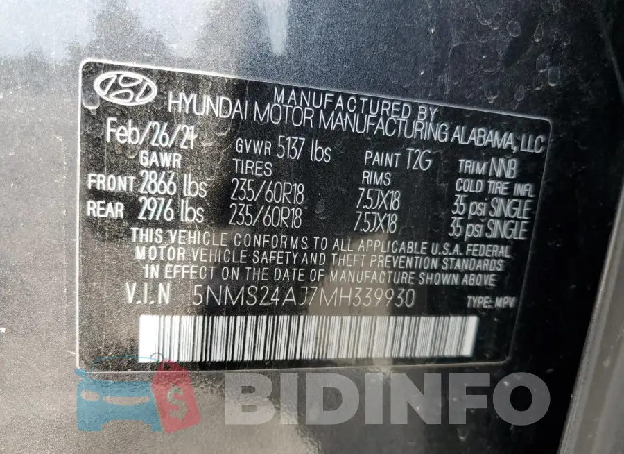 5NMS24AJ7MH339930 Photo# 14