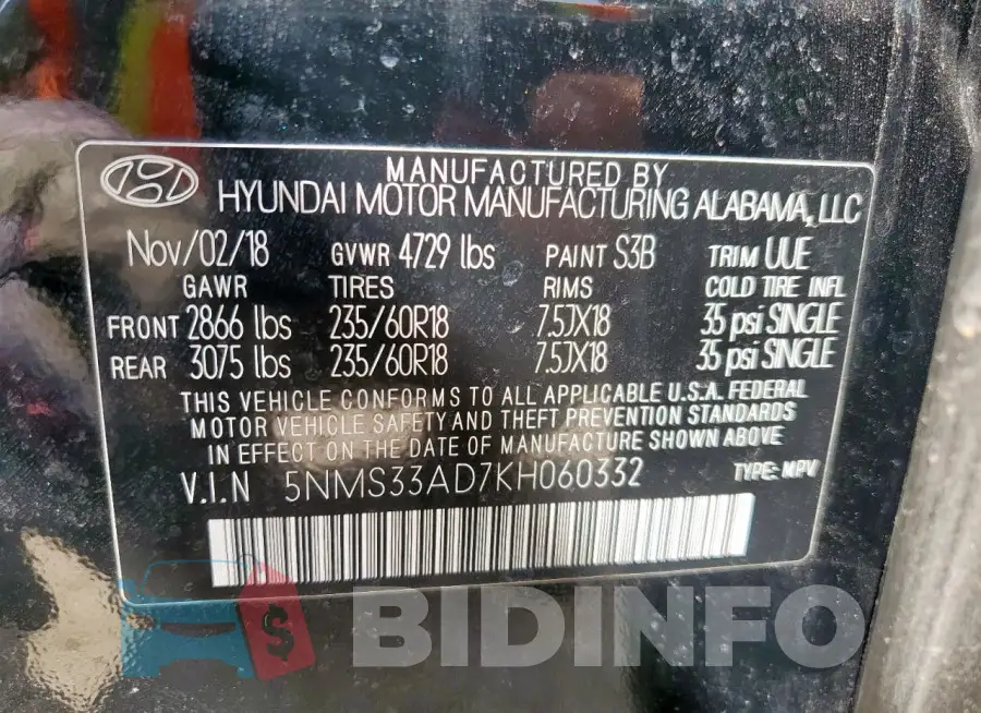 5NMS33AD7KH060332 Photo# 13