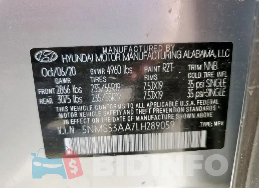 5NMS53AA7LH289059 Photo# 12