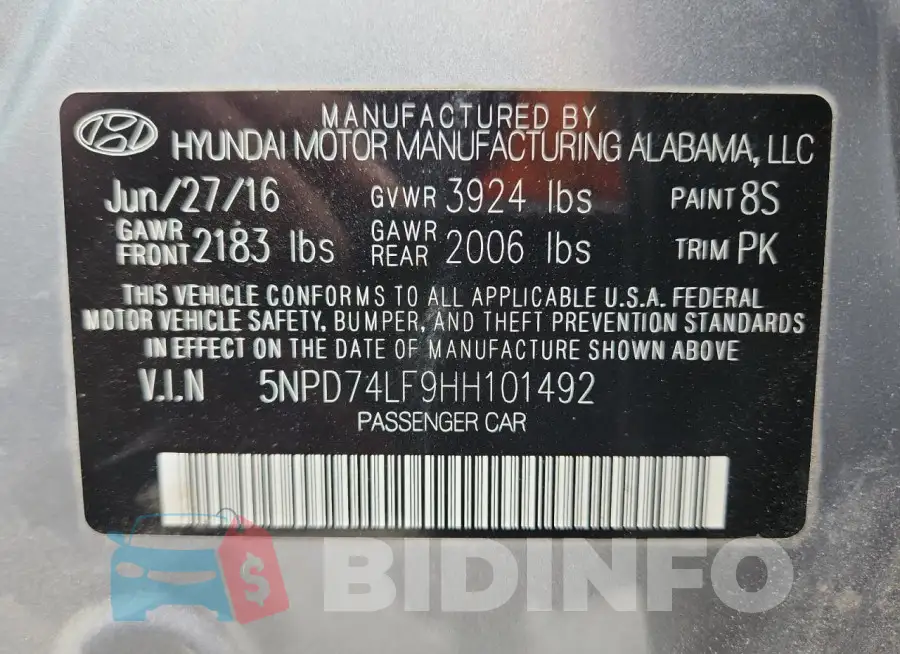 5NPD74LF9HH101492 Photo# 12