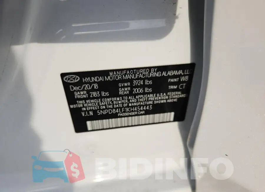 5NPD84LF1KH454443 Photo# 12