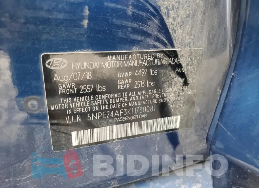 5NPE24AF3KH730081 Photo# 12