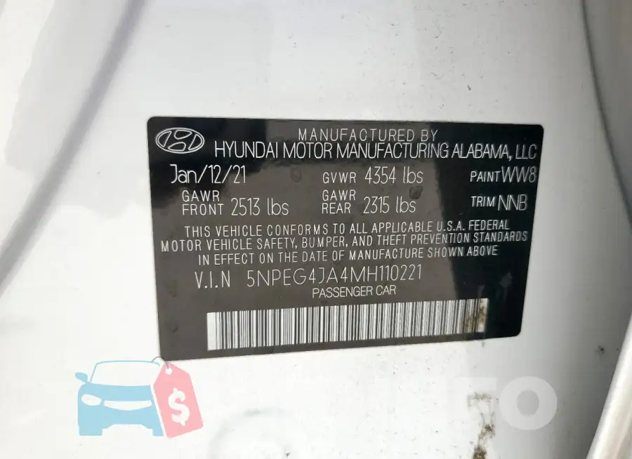 5NPEG4JA4MH110221 Photo# 12