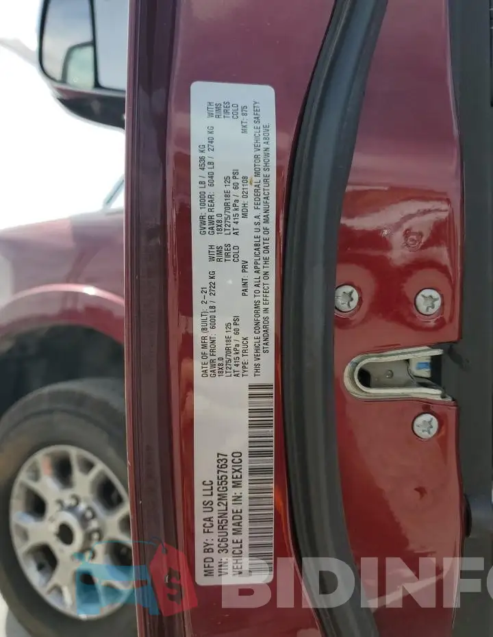 3C6UR5NL2MG557637 Photo# 13
