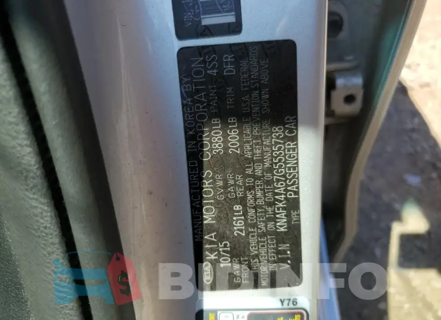 KNAFK4A67G5535738 Photo# 12