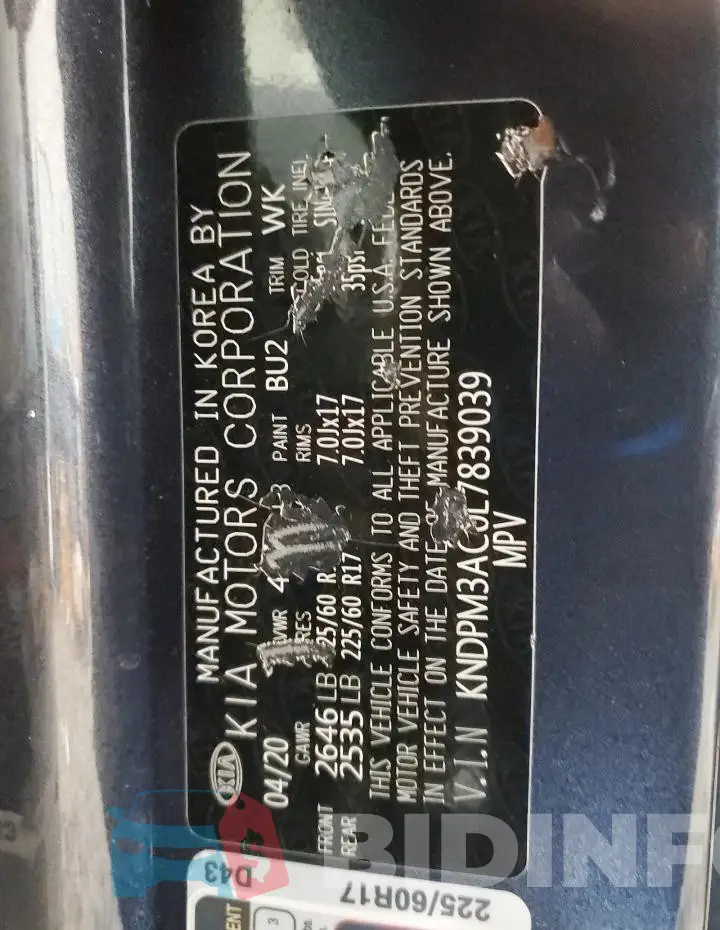 KNDPM3AC0L7839039 Photo# 13