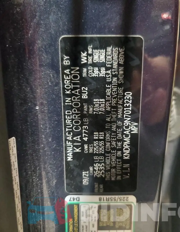 KNDPMCAC9N7013230 Photo# 12