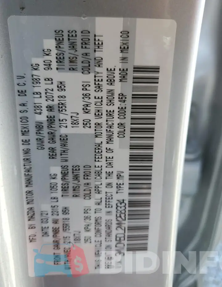 3MVDMBDL2MM258334 Photo# 13