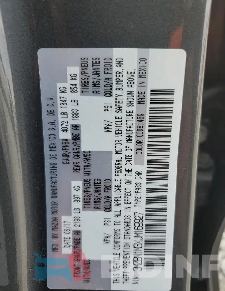 3MZBN1M3XJM169927 Photo# 12