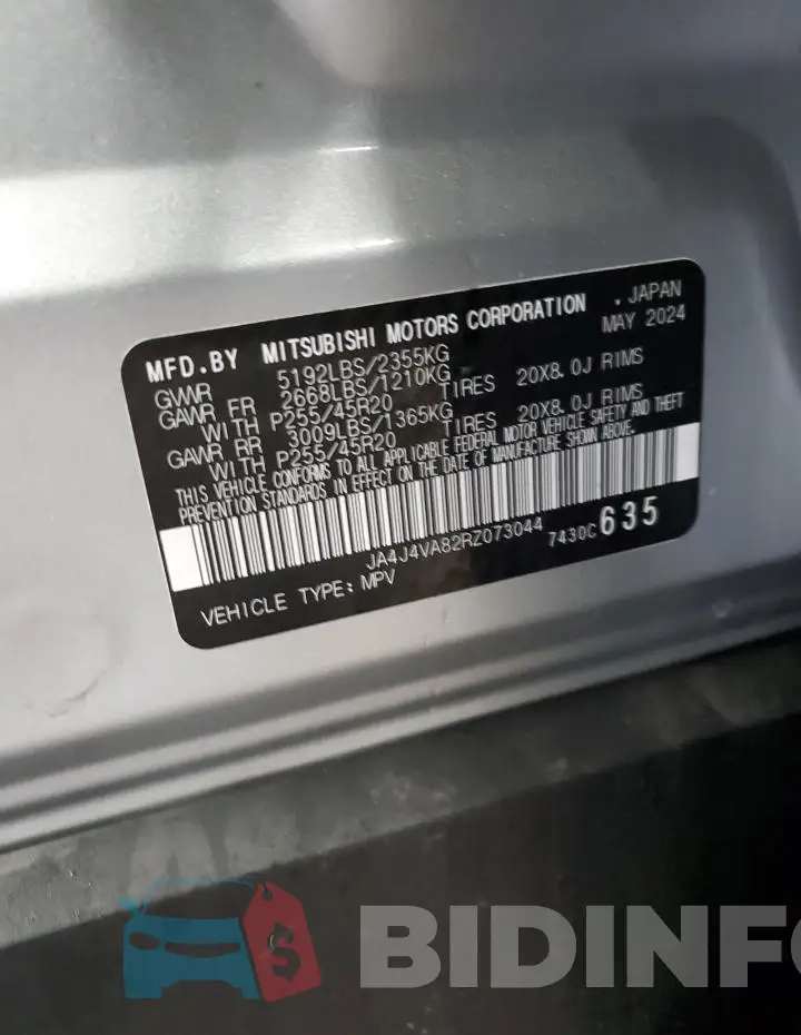 JA4J4VA82RZ073044 Photo# 14