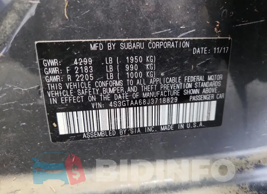 4S3GTAA68J3718829 Photo# 14