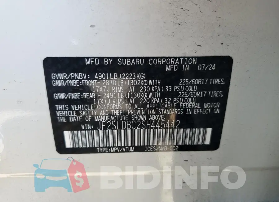 JF2SLDBC2SH445442 Photo# 13