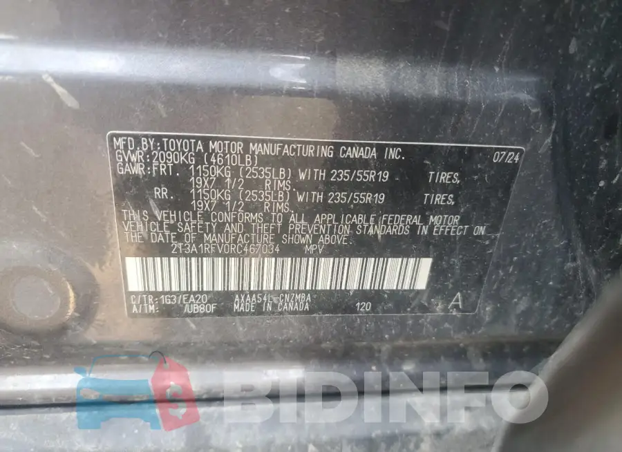 2T3A1RFV0RC467034 Photo# 13