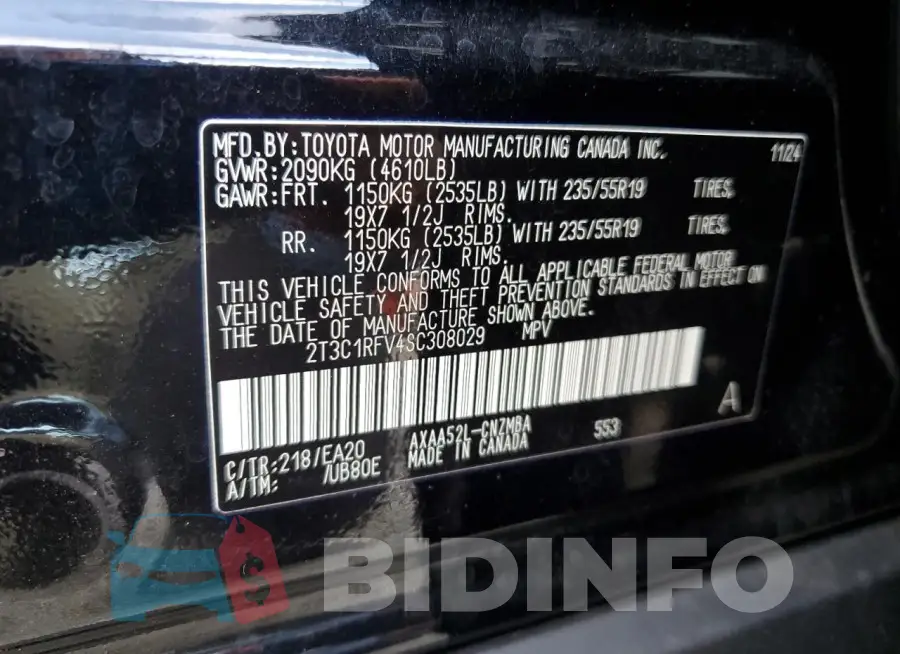 2T3C1RFV4SC308029 Photo# 13