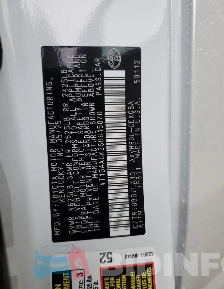 4T1DAACK3SU615070 Photo# 12