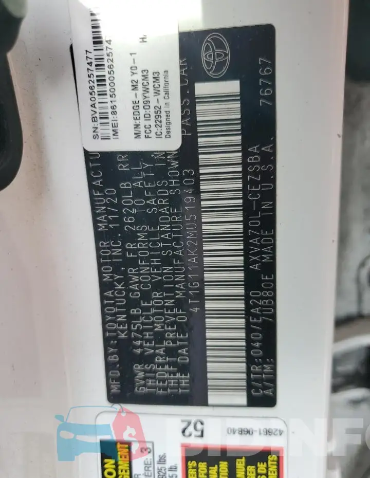 4T1G11AK2MU519403 Photo# 12
