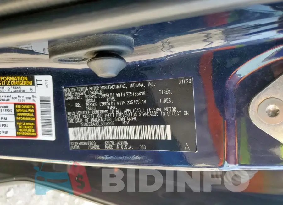 5TDZZRAH5LS006206 Photo# 14
