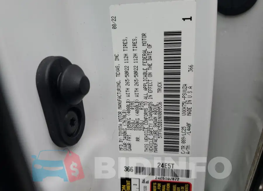 5TFVC5DB1NX009536 Photo# 12