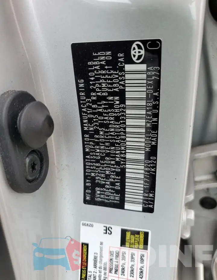 5YFB4MDE8PP013329 Photo# 12