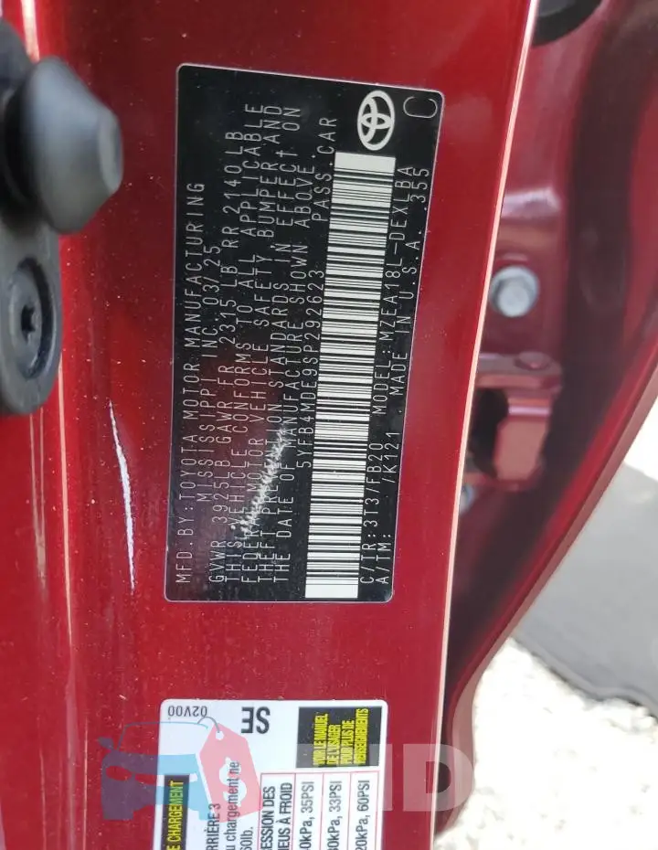 5YFB4MDE9SP292623 Photo# 12
