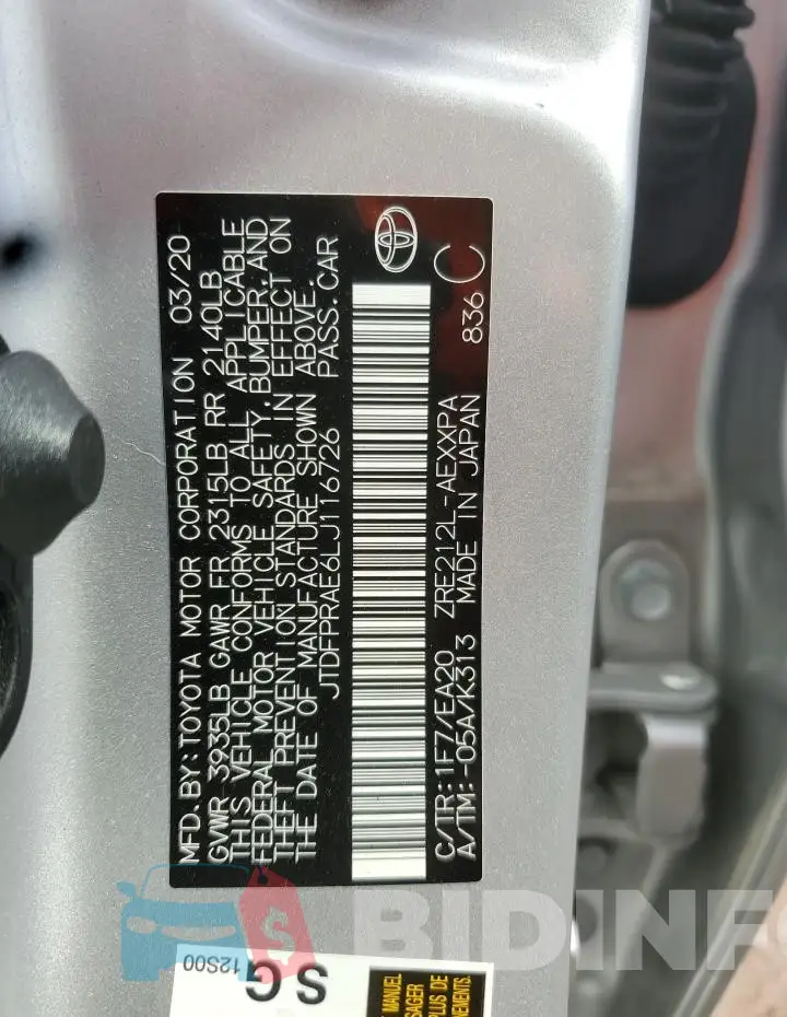 JTDFPRAE6LJ116726 Photo# 12