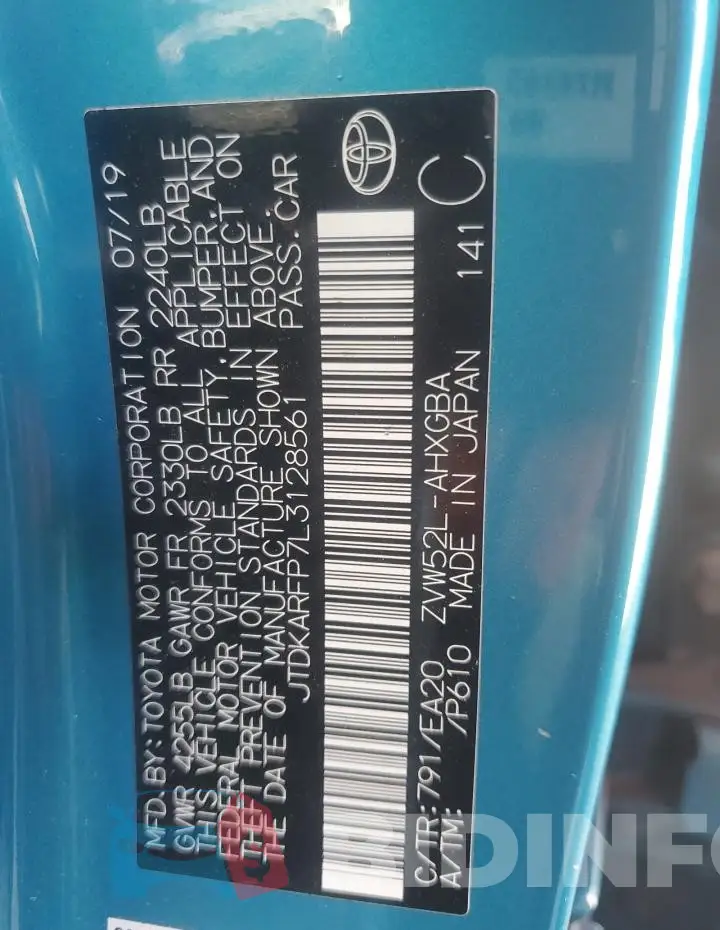 JTDKARFP7L3128561 Photo# 13