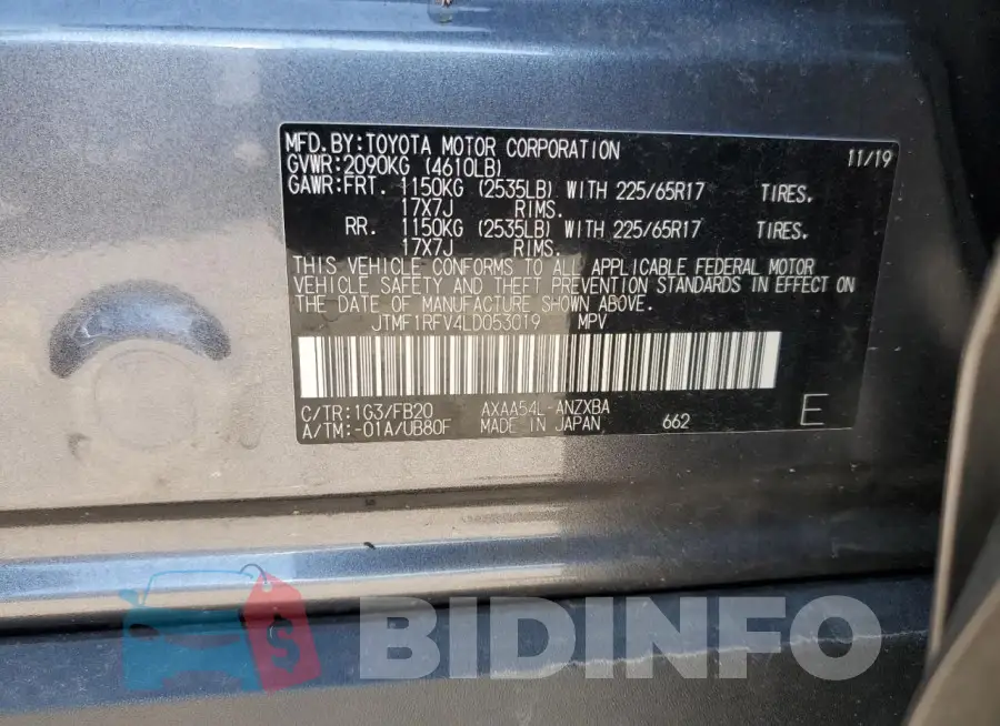 JTMF1RFV4LD053019 Photo# 12