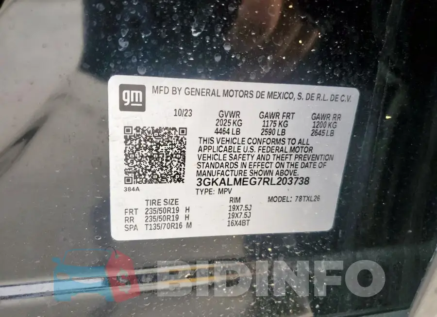 3GKALMEG7RL203738 Photo# 13